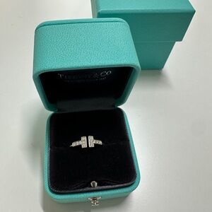 Tiffany T Diamond Wire Ring in 18k White Gold